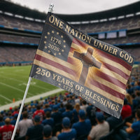 One Nation Under God House Flag | 250 Years of Blessings 1776-2026 Americana Design | Premium Double-Sided Polyester | Patriotic Gift for Home Decor Lovers