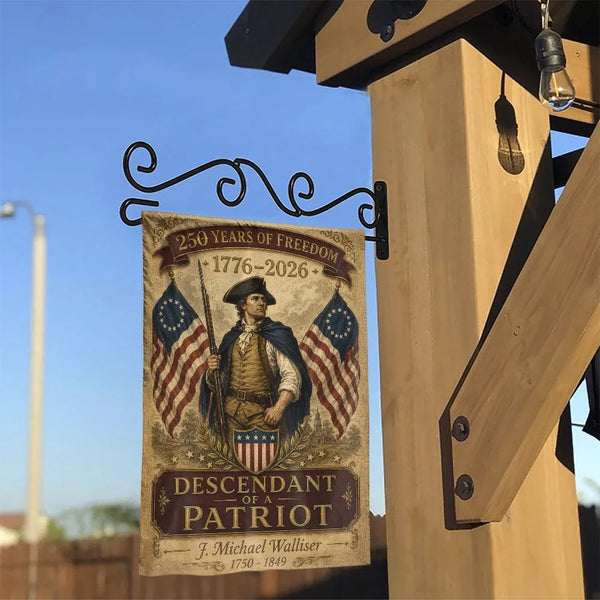 Patriotic Garden Flag | 250 Years of Freedom Revolutionary War Soldier Design | Double-Sided Weather-Resistant Polyester | Gift for History Enthusiast