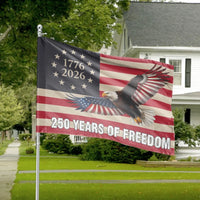 Patriotic 250 Years of Freedom House Flag | American Eagle 1776-2026 Semiquincentennial Banner | Double-Sided Premium Polyester | Proud American Home Decor Gift