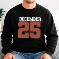 Retro Varsity Holiday Sweatshirt, December 25 Christmas Sweatshirt, Festive Winter Graphic Crewneck, Comfy Family Christmas Sweatshirt Present