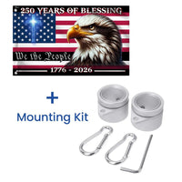 250 Years of Blessing American Flag | We The People 1776-2026 | Double-Sided Polyester | Patriotic Commemorative Garden Flag