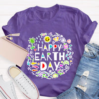 Happy Earth Day Floral T-Shirt