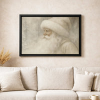 Winter Forest Portrait Wall Art, Vintage Santa Claus Canvas Print, Rustic Christmas Canvas Art, Neutral Holiday Canvas, Festive Xmas Decor