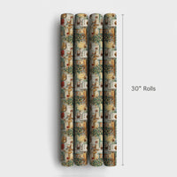 Nostalgic Kitchen Holiday Gift Wrap, Vintage Christmas Baking Wrapping Paper, Storybook Holiday Tree Wrapping Paper, Festive Xmas Gift Wrap