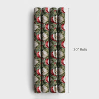 Cool Santa Sunglasses Gift Wrap, Tactical Santa Camouflage Wrapping Paper, Camo Christmas Wrapping Paper, Military Holiday Wrapping Paper