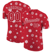 Personalized Holiday Sports Tee, Custom Christmas Performance T-Shirt, Name and Number Athletic Shirt, Custom Xmas Team Shirt, Holiday Present