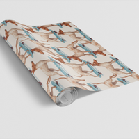 Skater Dog Christmas Gift Wrap, American Hairless Terrier Wrapping Paper, Canine Breed Present Paper, Dog Lover Holiday Wrapping Paper