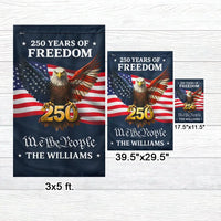 Personalized American Flag Garden Flag | 250 Years of Freedom Eagle Design | Double-Sided Polyester | Custom Patriotic Yard Decor