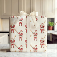 Baseball Christmas Gift Wrap, Santa Claus Baseball Wrapping Paper, Sports Holiday Gift Wrap, Baseball Xmas Wrapping Paper, Sports Fan Wrap