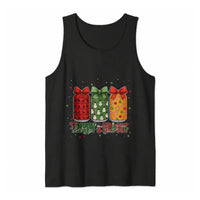 Holiday Water Bottles Bows Graphic Shirt, Merry & Bright Christmas Tank Top, Festive Sleeveless Tee, Holiday Season Present for Her