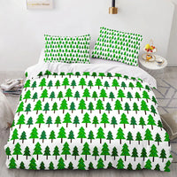 Holiday Pattern Bedding Set, Christmas Tree Duvet Cover Set, Festive Tree Quilt Cover, Winter Duvet Cover, Seasonal Xmas Duvet Cover Present