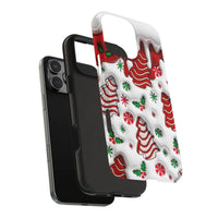 Festive Holly Peppermint Pattern Cover, Christmas Stocking Phone Case iPhone, Holiday Season Tough Phone Case, Adorable Xmas Winter Present