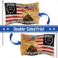 We The People Patriotic House Flag | 250 Years of Freedom 1776-2026 | Double-Sided UV-Resistant Polyester | Americana Commemorative Gift