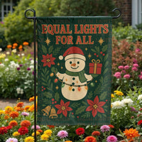 Winter Snowman Poinsettia Yard Banner, Equal Lights for All Garden Flag, Festive Christmas Holiday Lawn Decor, Seasonal Outdoor Flag