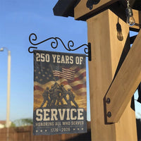 Patriotic Veterans Garden Flag | 250 Years of Service Honoring All Who Served 1776-2026 | Double Sided Premium Polyester Weatherproof | Memorial Day Veterans Day Outdoor Yard Gift Decor