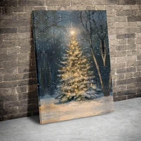 Snowy Winter Forest Canvas Print, Christmas Tree Canvas Wall Art, Winter Christmas Tree Art, Holiday Landscape Canvas, Xmas Tree Wall Decor