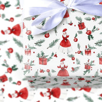Vintage Christmas Gift Wrap, Mrs Claus Wrapping Paper, Watercolor Holiday Wrapping Paper, Retro Mrs Claus Gift Wrap, Xmas Present Paper