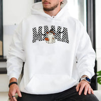 Christmas Mama Hoodie, Mama Checkerboard Gingerbread Hoodie, Gingerbread Man Hooded Sweatshirt, Retro Holiday Mama Pullover, Present for Mom