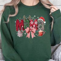Festive Cheetah Print Holiday Pullover, Christmas Mama Leopard Sweatshirt, Adorable Winter Mother Sweater, Christmas Morning Mama Crewneck