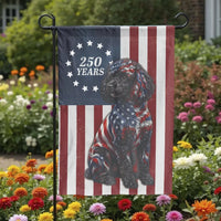 Patriotic Poodle Garden Flag | 250 Years US Semi-Quincentennial Celebration | Double Sided Premium Outdoor Polyester | USA Pride Yard Decor Gift for Dog Lovers