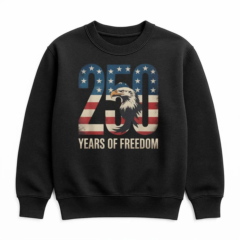 250 Years Of Freedom Sweatshirt | Patriotic American Flag Eagle Design | Premium Cotton Blend | 1776-2026 USA Independence Anniversary Gift