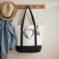 Love Star Color-blocked Canvas Bag