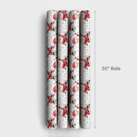 Cartoon Skater Santa Gift Wrap, Skateboarding Santa Snowflake Wrapping Paper, Whimsical Christmas Present Wrap, Fun Holiday Paper Roll
