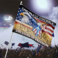 Patriotic American Eagle House Flag | God Bless America with Christian Cross | Weather-Resistant Polyester | 250 Years of Freedom Commemorative Gift