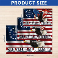 250 Years of Freedom Flag 1776-2026 | Betsy Ross Eagle Design | Double-Sided Polyester | Patriotic Home Decor Gift