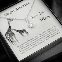 Meaningful Animal Pendant Necklace, Giraffe Necklace for Daughter from Mom, 14k White Gold Stainless Steel Necklace, Christmas Present