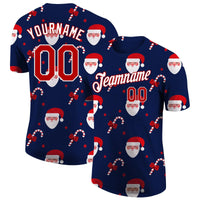 Personalized Holiday Performance T-Shirt, Custom Santa Candy Cane Christmas Shirt, Custom Name Number Athletic Shirt, Xmas Sport Fan Tee