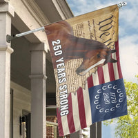 American Horse House Flag |250 Years Strong1776-2026 Constitution Patriotic Art | Weather-Resistant Double-Sided Outdoor Flag | Patriotic Gift for Horse Lover