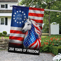 Patriotic Horse Garden Flag 250 Years of Freedom | 1776-2026 Betsy Ross Design | Double-Sided Polyester | Farmhouse Americana Decor