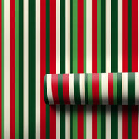 Vertical Striped Christmas Gift Wrap, Red and Green Stripe Wrapping Paper, Traditional Holiday Wrapping Paper, Festive Present Gift Wrap