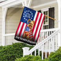 Yorkshire Terrier American Flag Garden Flag | 250 Years Strong 1776-2026 | Double-Sided Polyester | Patriotic Dog Lover Gift