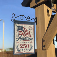 America 250 Years Garden Flag | Commemorative 1776-2026 USA Design | Double Sided Weather Resistant Fabric | Patriotic Yard Decor Gift