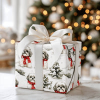 Winter Dog Gift Wrap, Shih Tzu Christmas Wrapping Paper, Adorable Puppy Holiday Wrapping Paper, Festive Pet Gift Wrap, Xmas Present Paper