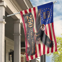 1776-2026 Eagle House Flag | 250 Years of Freedom Patriotic Design | Double-Sided Weather-Resistant Polyester | Gift for American History Lovers