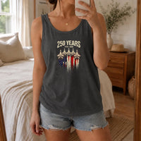USA 250 Years Anniversary Tank Top | Patriotic Jet Fighter American Flag Graphic | Premium Soft Breathable Fabric | 4th of July Independence Day Gift for Veterans, Unisex Summer Gym Wear
