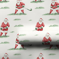 Watercolor Hockey Christmas Gift Wrap Roll, Hockey Santa Wrapping Paper, Sports Santa Present Paper, Winter Holiday Sports Gift Wrap Roll