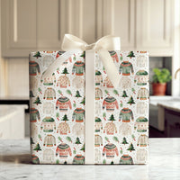 Festive Holiday Gift Wrap, Ugly Christmas Sweater Wrapping Paper, Watercolor Xmas Tree Wrapping Paper, Adorable Holiday Present Wrapping Paper