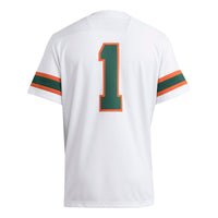 #1 White Miami Hurricanes Premier Jersey