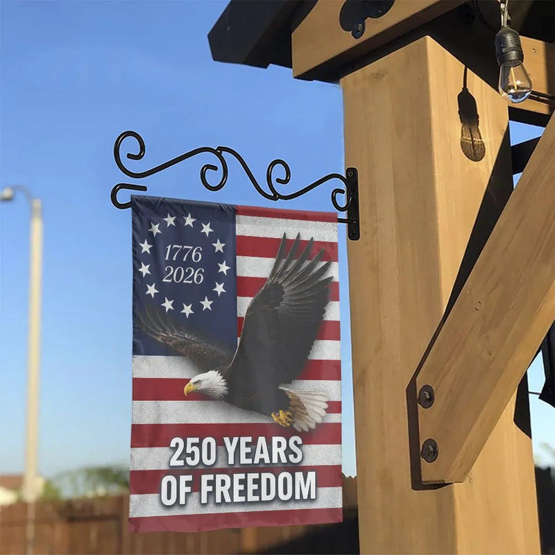 America 250 Years of Freedom Garden Flag | Patriotic Bald Eagle 1776-2026 USA Semiquincentennial Decor | Premium Double Sided Weatherproof Polyester | Commemorative Patriotic Gift