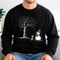 Adorable Winter Holiday Puppy Sweater, Dog and Snowman Sweatshirt, Festive Xmas Pet Lover Crewneck, Seasonal Christmas Animal Pullover