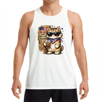 Patriotic Cat Tank Top | 250 Years Of Freedom Graphic Design | Premium Soft Breathable Fabric | July 4th Independence Day Gift For Cat Lovers