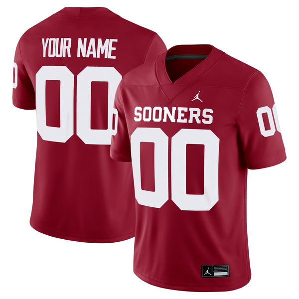 Oklahoma Sooners Jordan Brand Custom Football Game Jersey - Crimson