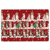 Snowflake Tree Holiday Welcome Mat, Australian Shepherd Christmas Doormat, Aussie Dog Front Door Mat, Xmas Entry Rug, Pet Lover Present