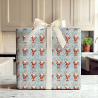 Sports Santa Claus Gift Wrap, Baseball Santa Christmas Wrapping Paper, Blue Baseball Wrapping Paper, Holiday Fan Present Wrapping Paper