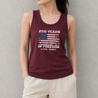 Distressed American Flag Tank Top | 250 Years of Freedom 1776-2026 Graphic | Soft Breathable Unisex Fit | Patriotic 4th of July Gift