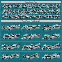 Custom Teal Black Pinstripe Black-White Authentic Baseball Jersey